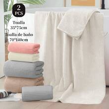Towel & Bath Towel Sets - Pink - View 3