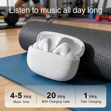 True Wireless Bluetooth Earbuds - Compatible With Apple And Android, Built-In Microphone, Sweat-Resistant Earbuds, Battery Life Up To 24 Hours - White, Earphones > Wireless, Airbud's, Earphones, Earphones - White - View 3