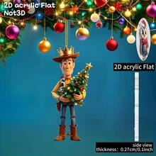Panini Toy Story Woody Christmas 2D Acrylic Hanging Ornament, Cartoon Character Christmas Tree Pendant, Holiday Home Christmas Decoration Gift - Multicolor - View 4