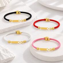 1pc New Fashion Infinite Symbol Rectangle Adjustable Rope Bracelets For Women - Bracelet - View 3