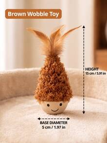 1pc Cat Interactive Wobble Feather Toy, Automatic Self-Righting Swinging Teaser Toy, Indoor Cat Boredom Relief Durable Toy, Cat Chasing Pouncing Hunting Training Exercise Toy, Daily Interactive Pet Supplies For Kittens And Adult Cats - View 10