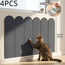 4PCS Cat Scratch Sticker Cat Scratch Board Cat Claw Grinder For Living Room Bedroom Sofa Wall Cat Gift, Let Cats Exercise Rest Scratch Play, Space-Saving Design For Indoor Cats, Pet , Beautiful Pet Accessory - Multicolor - View 17