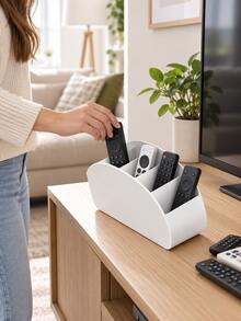 Modern Striped Remote Control Organizer Box - Remote Control Holder, Decorative Storage Item; Featuring Vertical Stripe Design, Easy Access; Suitable For Storing TV, Air Conditioner And Other Household Remote Controls; Combines Home Decor And Storage Function; Ideal For Dorm Storage, Desk Organization; Also Suitable For Halloween, Christmas And Wedding Occasions - View 10