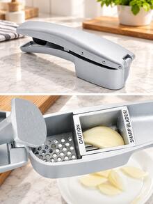 2pcs/1pc 2-In-1 Garlic Press And Chopper, Aluminum Alloy Manual Garlic Grinder And Crusher, Garlic Squeezer And Chopper Kitchen Gadget, Multi-Function Garlic Ginger Crusher, Handheld Food Preparation Tool For Home Kitchen Cooking - Multicolor - View 7