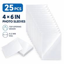 25pcs 4*6 Inch Photo Protector Sleeves, 0.2mm Transparent PVC Material Photo Protection Bags, Top Opening Photo Card Holders, Suitable For A6 (10*15cm) Photos, Recipe Cards, Postcards, Convenient For Storage And Organization - 10*15cm Card Sleeves, 25 Sheets - View 6