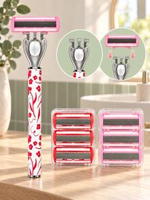1 Gagang + 6/12 Mata Pisau Pengganti, Alat Cukur Manual Wanita, Alat Cukur Manual 6 Lapisan, Penghilangan Bulu Tanpa Rasa Sakit untuk Kaki, Ketiak, Bikini dan Tubuh, Alat Kecantikan untuk Perjalanan, Alat Cukur Tubuh Manual, Alat Cukur Pria, Pemangkas Bikini - Berbagai gaya - View 4