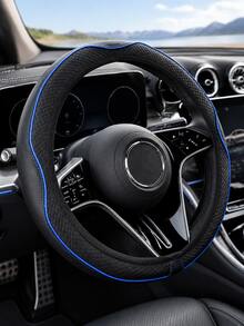 Elastic No‑Inner‑Ring Steering Wheel Cover,15Inch Microfiber Leather Diamond Embossed Car Steering Sleeve,Breathable Anti‑Slip Auto Protector With Color Piping,Fits 37‑38cm Steering Wheel,Multi‑Color Universal Car Interior Accessory - Multicolor - View 15