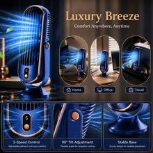 2026 Upgraded Dual Motor Portable Fan, 5-Speed Adjustable, 720° Rotation, USB Rechargeable, 1200mAh, Ultra-Quiet <25dB, Suitable For Office, Travel, Camping, RV, Outdoor Cooling - Tower Fan - View 3