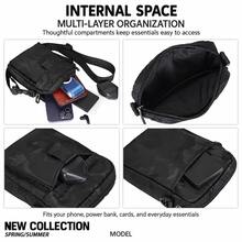 Men's Black Camouflage Mini Crossbody Bag - With Adjustable Shoulder Strap And Zipper Design, Men's Black Camouflage Small Square Bag, Large Capacity, Suitable For Daily Commute - Multicolor - View 4
