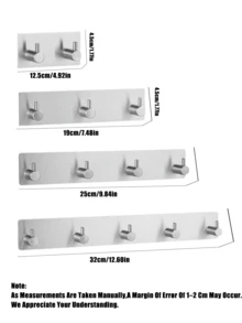 No-Drill Wall-Mounted Key Rack 2/3/4/5 Hooks With Adhesive Backing, No-Trace Installation, Key Storage Organizer Hook, Bathroom Wall Hook, Suitable For Entryway/Kitchen/Bathroom, Autumn Christmas Home Decor, Christmas Halloween - Multicolor - View 10