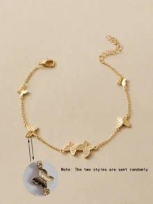 Andkiss 1pc Exquisite Cute Rhinestone Butterfly Bracelet (Note: 2 Styles Of Butterfly, Random Delivery) - Yellow Gold - View 4