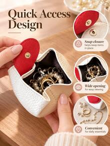 Heart-Shaped Coin Purse, Multi-Functional Portable Storage For Coins, Jewelry, Earphones, Suitable For Home Organization, Daily Commute, Travel, Business Trips, Holiday And Anniversary Gifts, Unisex - Multicolor - View 6