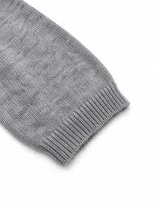 Women's Wool Blend Soft Knit Short Sleeve Top, Loose Fit, 15% Wool Content, Basic Crew Neck Solid Color Half Sleeve Lightweight Knit Sweater, Quiet Luxury Minimalist Commuter Style, Suitable For Office And Business Wear - Grey - View 9