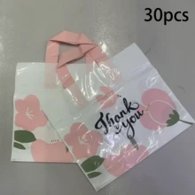 5/15/25/50pcs Flower Gift Bags - Plastic Shopping Bags, Suitable For Shopping, Weddings, Birthdays And Holidays - Multicolor - View 12