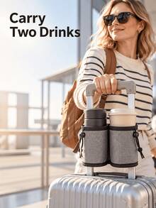 Luggage Handle Cup Holder, Portable Travel Cup Holder Bag With Adjustable Drawstring, Universal Luggage Accessory, Suitable For Travel, Camping Essentials, Vacation Essentials, Beach Trips, Hiking, Graduation And Back To School Trips - Multicolor - View 11