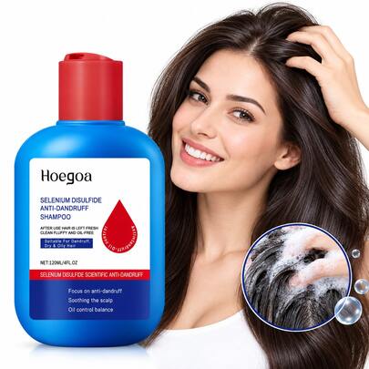 Hoegoa 120ml Selenium Disulfide Scalp Shampoo, Deep Cleansing Oil Control Hair Care, Fresh Lightweight Volumizing Daily Shampoo