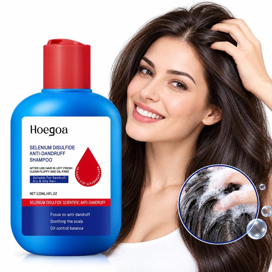 Hoegoa 120ml Selenium Disulfide Scalp Shampoo, Perawatan Rambut Pengontrol Minyak dan Pembersih Mendalam, Sampo Harian Ringan dan Segar untuk Memberikan Volume - Nourishing - View 1
