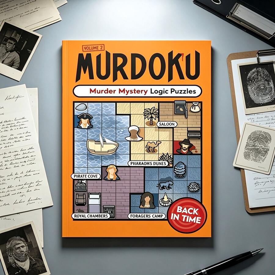 Murdoku, 22 Sudoku-Style Puzzle Games, Adult Reasoning Puzzle Book, Logic Puzzles, Adult Stress Relief Games, Party Games - Rectangle - View 1