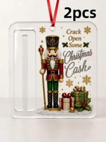1 Or 2 Flat 2D Acrylic Cash Gift Hanging Decor, Snowman Decorative Tag, Christmas Tree Commemorative Ornament, Home New Year Holiday Decoration, Christmas Gift For Friends And Family (Cash Not Included) - Multicolor - View 19
