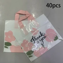 5/10/15/20/30/40/50pcs Floral Gift Bags - Plastic Tote Bags, Suitable For Shopping, Weddings, Birthdays And Holidays - Multicolor - View 8
