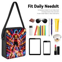 Neon Glow Line #19 Player Print 3 Pieces Set: Large Capacity Backpack + Crossbody Bag + Pencil Case, Adjustable Breathable Shoulder Straps, Modern Fashion Art Style Fan Sports Commute Storage Set - Printed Bag - View 3