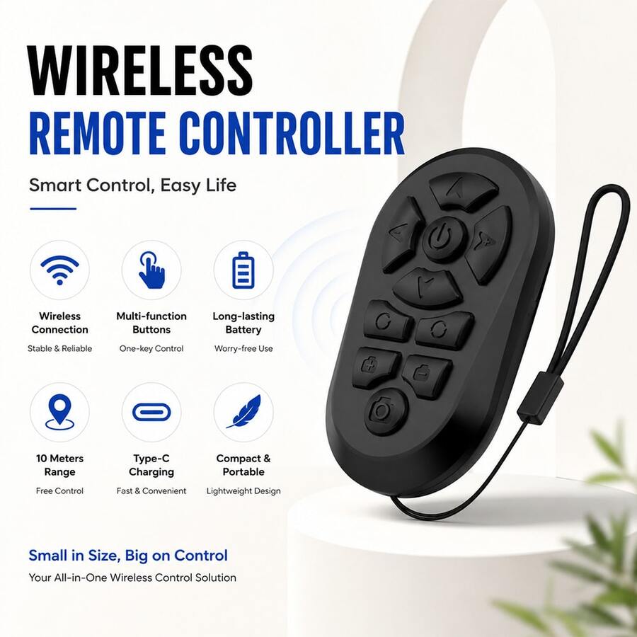 Wireless Camera Remote Control With Zoom For IPhone & Android, Bluetooth Camera Remote Shutter With Front/Rear Camera Switch For Photo & Video, Smartphone Bluetooth Clicker - Viev 1