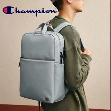 Champion Fog Blue Business Backpack, Multi-Compartment Storage Minimalist Solid Color School Commute Laptop Bag, Solid Color Business Backpack, Multi-Pocket Storage, Suitable For School And Work - Baby Blue - View 3