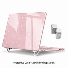 Compatible With MacBook Neo 13 Inch A3404 2026 A18 Pro, Sparkly Clear Hard Shell Laptop Case With Multiple Protection Accessories Options, Keyboard Cover, Screen Protector, USB-C Adapter, Mini Folding Stand Available - View 19