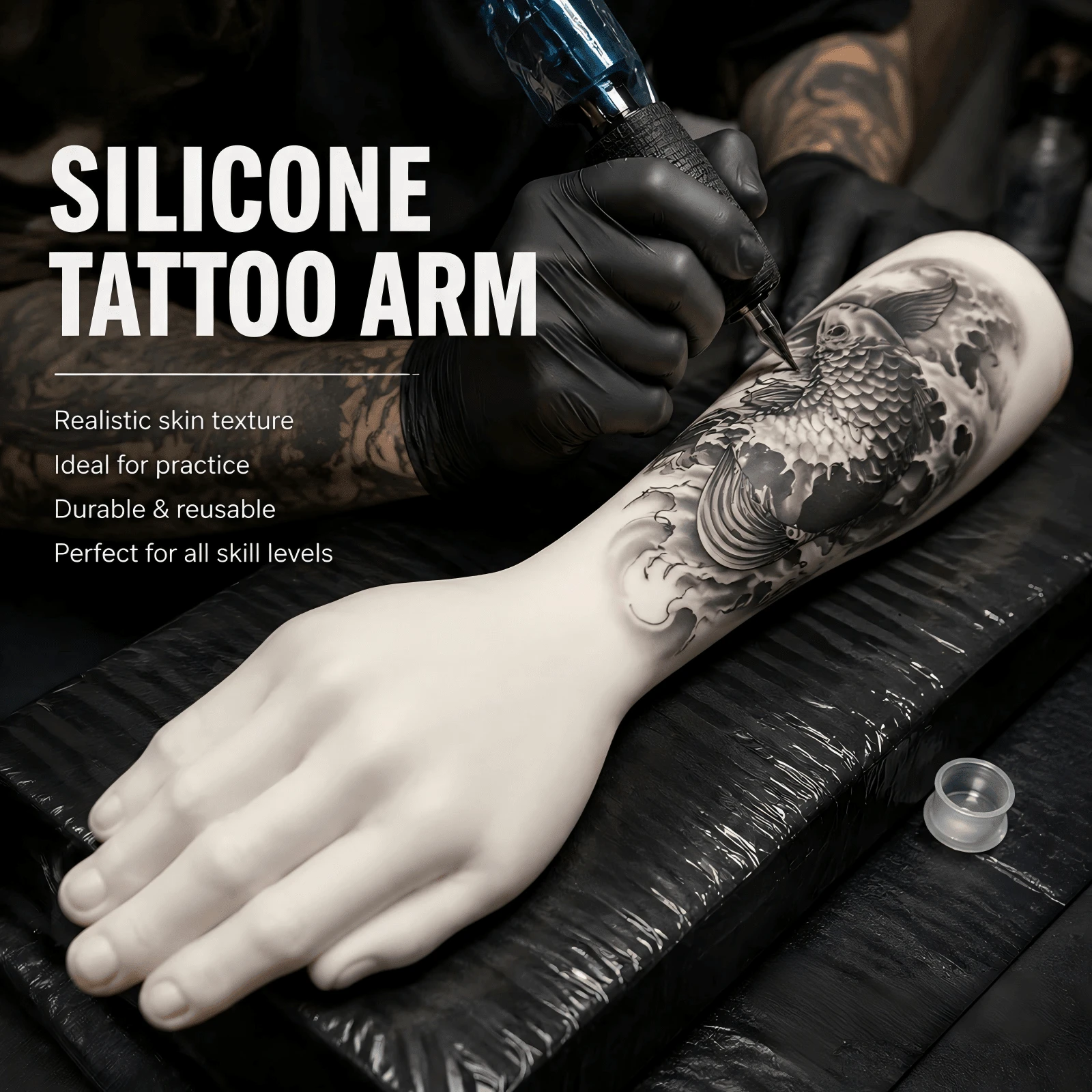KVM 1PC Silicone Tattoo Practice Arm,Lifelike Fake Skin Tattoo Training Model, Soft &Silicone Tattoo Practice Skin, For Linework & Gradient Shading Practice,Holiday Gift For Beginner & Professional Tattoo Artists,Halloween, Tattoo Supplies - View 1