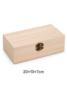 1pc Natural Wooden Storage Box With Vintage Metal Clasp, Multi-Functional Wooden Jewelry And Accessories Organizer, Suitable For Desktop Home Decor Gift Packaging - Multicolor - View 10