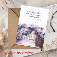 Religious Christmas Cards Set, Watercolor Christian Nativity Christmas Greeting Cards With Envelopes, Bible Verses Scripture Holiday Notes Pack - View 4