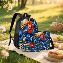 Football Player #19 Slogan Print 3 Pieces Set: Large Capacity Backpack + Crossbody Bag + Pencil Case, Adjustable Breathable Shoulder Straps, Classic Cartoon Sports Style Fan Game Day Commute Storage Set - Printed Bag - View 7