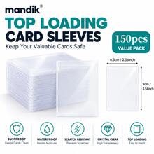 6.5*9cm Transparent Card Sleeves 150pcs, Top Opening Protective Covers, Transparent PP Plastic Card Protection Bags, Dustproof Waterproof Scratch-Resistant, Self-Sealing Card Sleeves, Suitable For Trading Cards, Sports Cards, Small Cards And Collectibles - Card Sleeves 65*90mm 150pcs - View 1