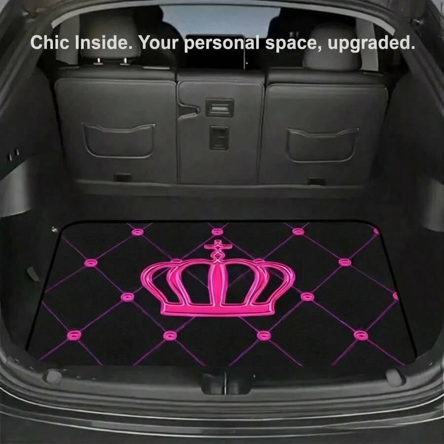 Car Trunk Mat - Luxury Pink Crown Cargo Liner - All-Weather Protection, Suitable For SUV And Sedan - A - View 1