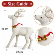 Flocked Reindeer Christmas Decor 32x45cm, Decorative Deer Ornament For Seasonal Room Display - 1PC - View 5