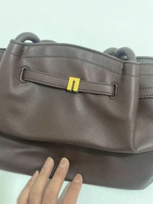 Spring/Summer New Shell Women's Bag Hana Large Capacity Tote Bag Commuter Shoulder Bag Handbag Versatile Multi-Functional Dumpling Bag Shopping Travel Beach Bag - Coffee - View 11
