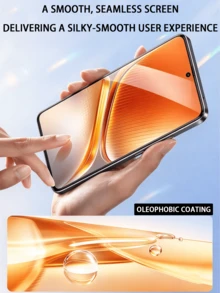 5 piezas Protector de pantalla de vidrio templado, cobertura de pantalla completa de alta definición, película de vidrio templado, anti-arañazos, anti-caídas, anti-aceite, sin obstrucción del color original de la pantalla, empaque en caja dura - transparente - Ver 3