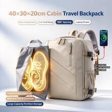 Myco 40x30x20cm Backpack, Combination Lock Travel Backpack, Anti-Theft Laptop Backpack With USB Charging Port And Independent Shoe Compartment, 180-Degree Opening Design, Flight Compliant, With Trolley Sleeve, Suitable For Business Travel, Commuting, Fitness, Outdoor Use - Multicolor - View 14