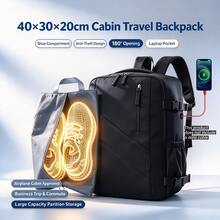 Myco 40x30x20cm Backpack, Combination Lock Travel Backpack, Anti-Theft Laptop Backpack With USB Charging Port And Independent Shoe Compartment, 180-Degree Opening Design, Flight Compliant, With Trolley Sleeve, Suitable For Business Travel, Commuting, Fitness, Outdoor Use - Multicolor - View 12