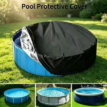 210D Oxford Fabric Round Above Ground Pool Cover, All-Season Foldable Waterproof Heat-Insulating Protective Cover, Anti-Leaf Snow Bug, Suitable For Inflatable Pools And Frame Pools, Outdoor Yard Villa Balcony Homestay - A - View 12