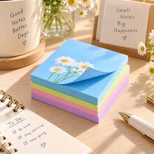 6/12PCS Floral Sticky Notes Set, Tearable Notepads, Aesthetic Colorful Ins Style Memo Pads, Journal Planner Stickers, Office & Student Stationery, DIY Scrapbooking Hand Account Supplies - Multicolor - View 2