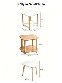Multi-Style Side Table,Sofa Side Table, Small Coffee Table, 40*40*50cm, 3 Shapes Available, 2-Tier Storage End Table, Durable,Sturdy,Minimalist Nightstand For Living Room Bedroom Balcony, Space Saving Accent Table For Home Decor - Multicolor - View 6