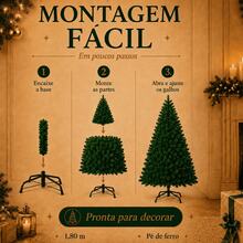 Árvore de Natal 1,80 Metros Pinheiro Canadense Verde Pé de Ferro 400 Galhos Luxo - Tamanho Único - Visão 4