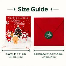 1pc Customized Christmas 3D Pop-Up Card, Personalized Name & Blessing Greeting Card, Santa Claus & Christmas Tree Scene Paper Cut Card, Writable Custom Message, Creative Holiday Gift Card, Warm Christmas Gift, Suitable For Friends, Family, Couples, Colleagues - Multicolor - View 5
