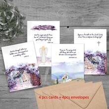 Religious Christmas Cards Set, Watercolor Christian Nativity Christmas Greeting Cards With Envelopes, Bible Verses Scripture Holiday Notes Pack - View 2