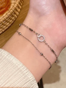 1 pulsera minimalista de lazo de Mobius para mujer - Plateado - Ver 3