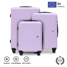 W WINGS متانة عالية | بولي كربونات | طقم حقائب سفر 3 قطع | حقائب مقصورة، متوسطة وكبيرة مع قفل TSA وعجلات دوارة 360 درجة - ارجواني - مشاهدة 10
