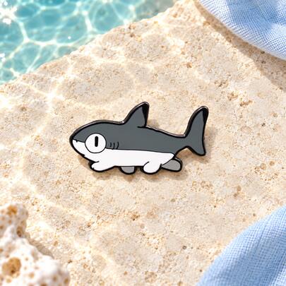 Sharkitty‌ Enamel Pin Color Blocking Fashion Decorative Badge Ornaments Lapel Bag Badges Gifts