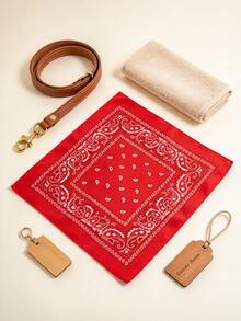 Heart Beast Pet Bandana Vintage Western Cowboy Red Soft Cotton Triangular Neck Scarf Outdoor Adventure Kerchief Accessory For Medium Large Dogs - Multicolor - View 5