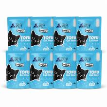 Arena para gatos de tofu, 48 litros por paquete, 6 litros por bolsa, 8 bolsas en total. Se aglomera fácilmente, controla los olores sin generar polvo y viene en varios aromas. Imprescindible para hogares con varios gatos y para quienes buscan abastecerse. - 48 L - Ver 8